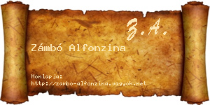 Zámbó Alfonzina névjegykártya
